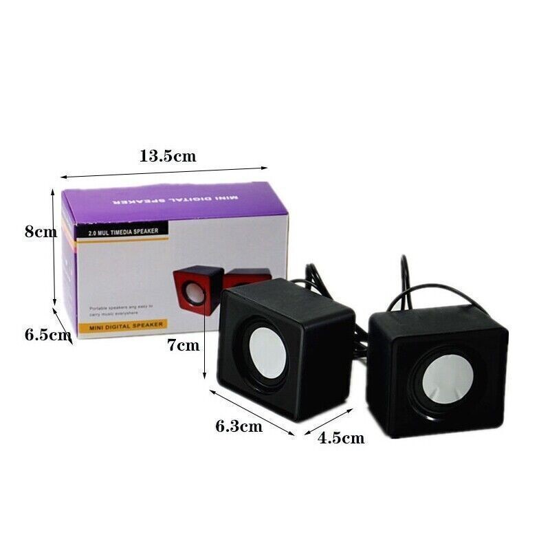 3.5mm Jack USB Wired Computer Speaker Stereo For PC Laptop Notebook Desktop FFpR