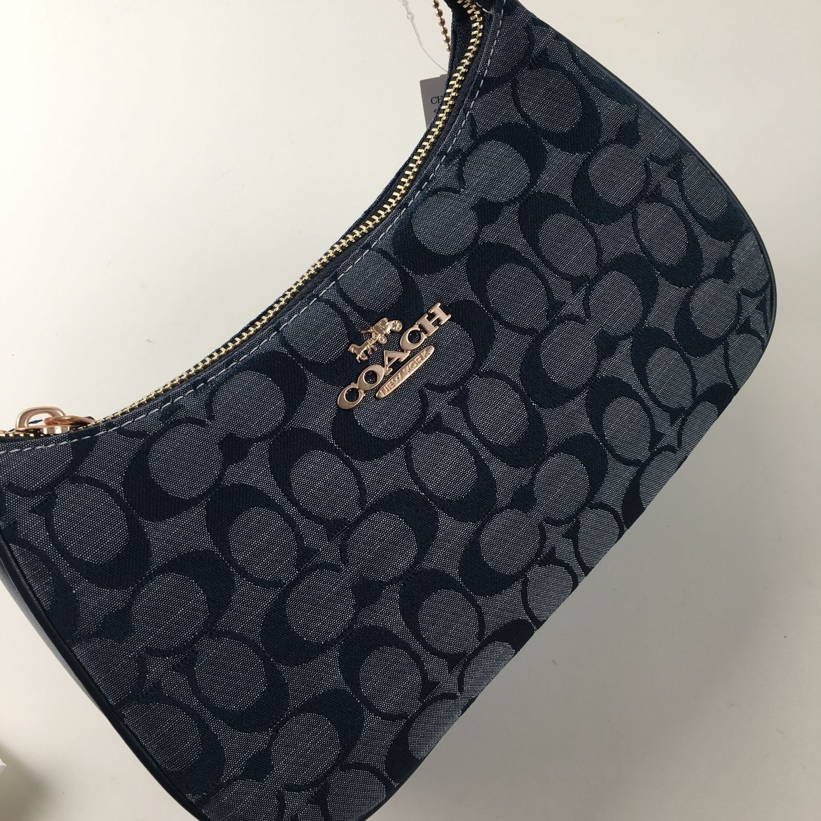 COACH CH139 Teri Shoulder Bag Signature Chambray Blue Outlet SMM