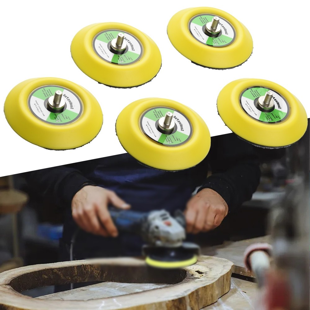 Sanding`Polishing Backing Pad`5pcs 3\ 75mm`Hook Loop M6 Thread For`Air Sander