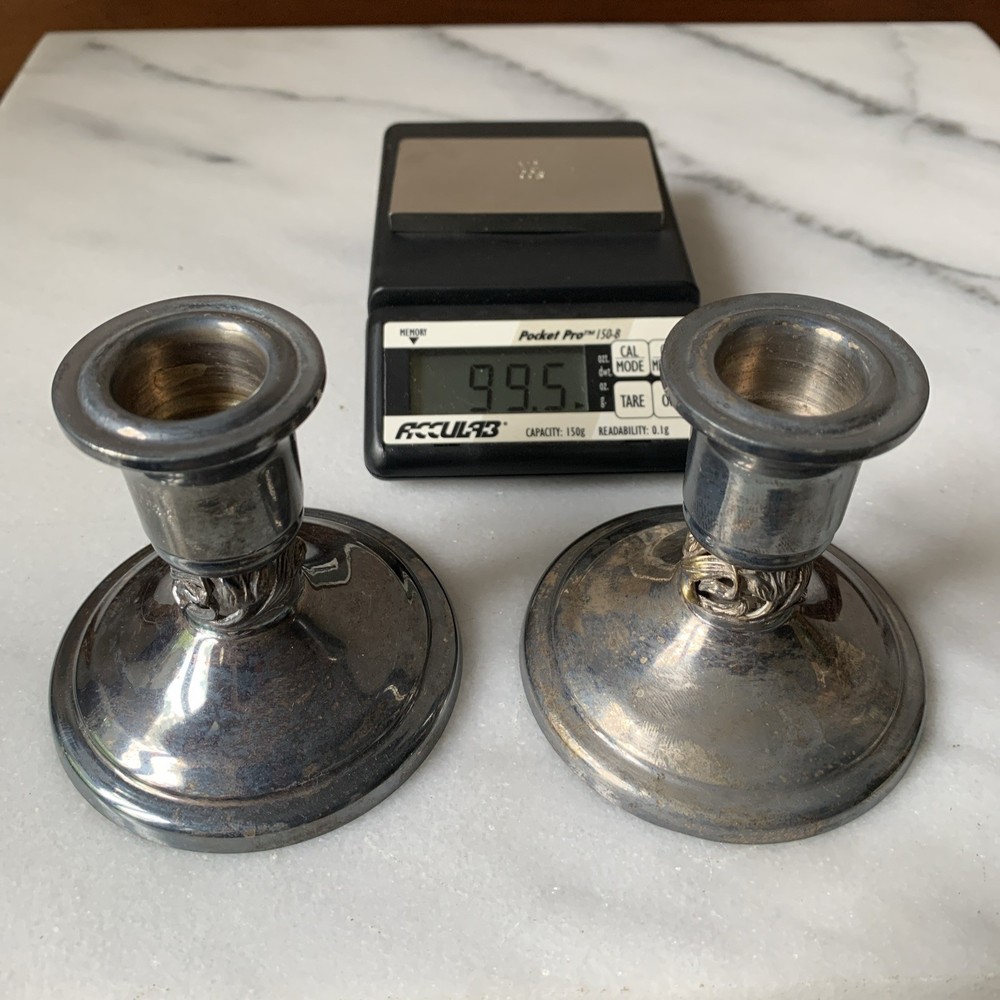 Partial Silver Boardman Candlesticks - Use Or scrap - 248 Grams