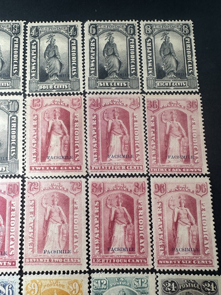 Extensive Newspaper Stamp Facsimile Collection Lot