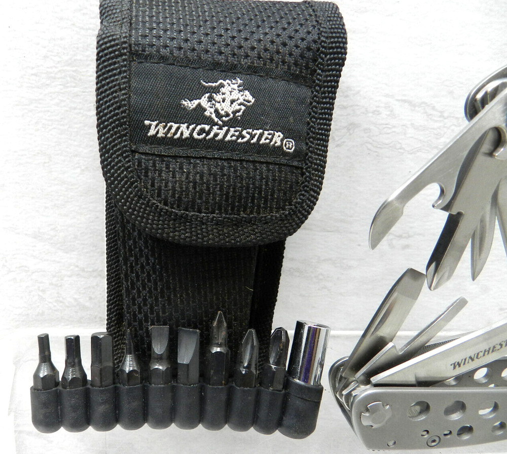 Winchester Stainless Multi Function Folding Pliers Pocket Utility Knife w/Sheath
