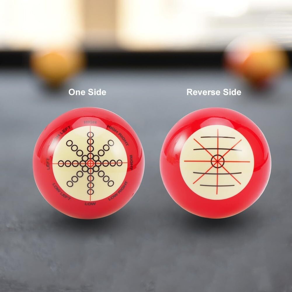 2Pcs Billiards Cue Ball Practice Training Professional Red+white