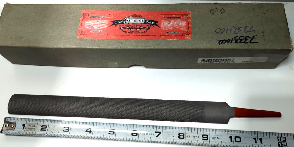 Simonds 14" Half Round Hand File Bastard Cut Black MAXI-SHARP American Pattern