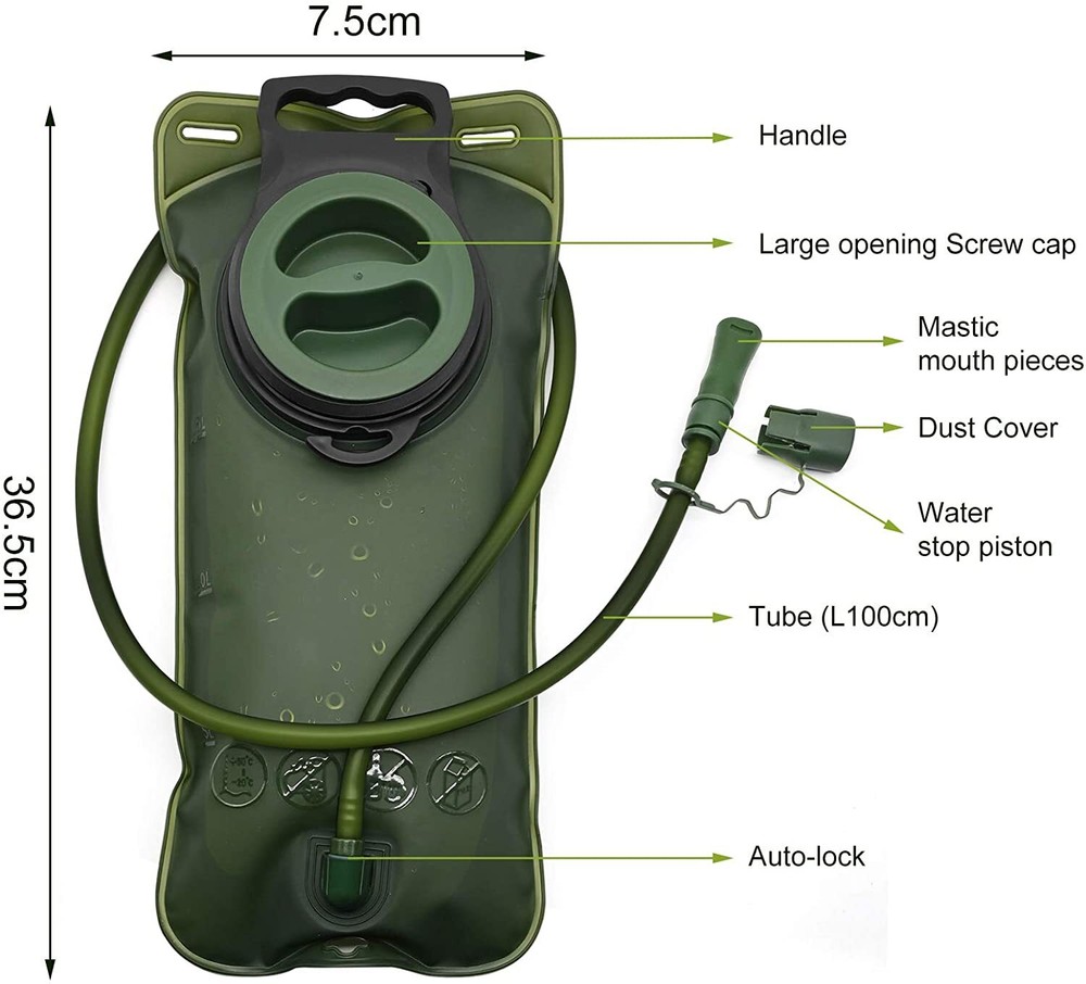 2L Water Bladder Backpack Hydration System Camel bak Pack Bag Camping Hiking AUS
