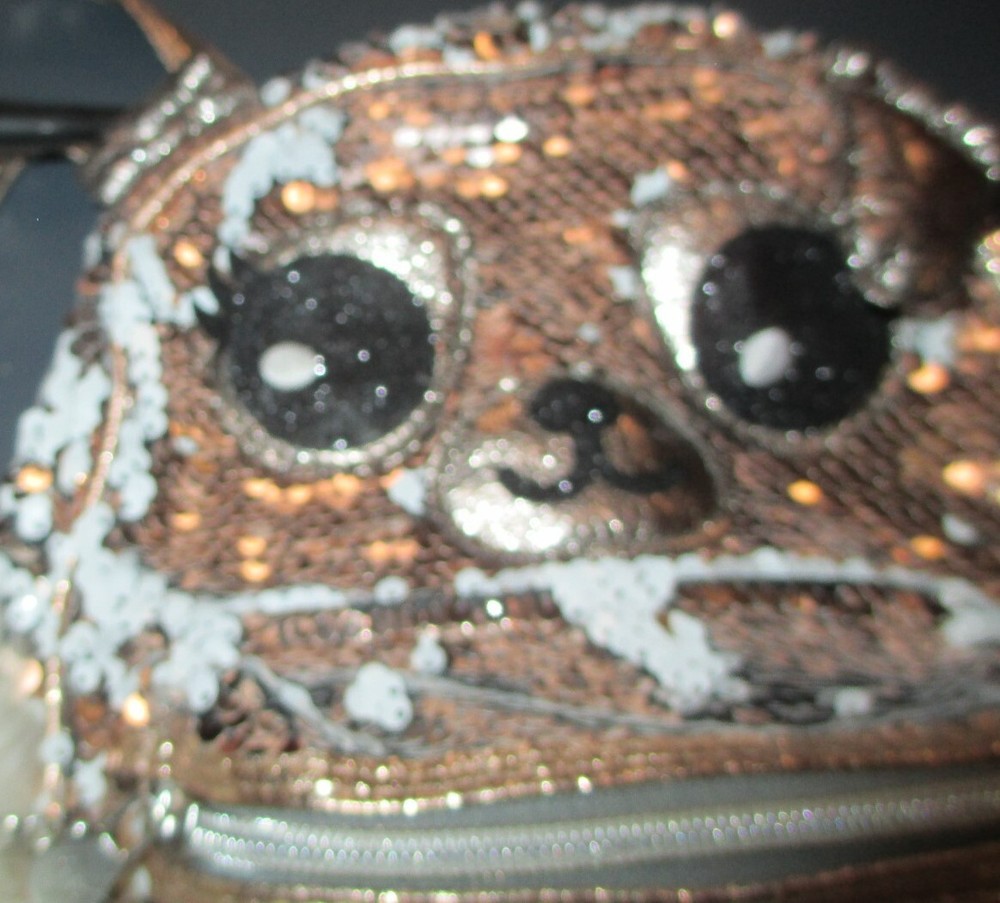 Backpack Child Size w/ Straps Metallic Copper + Zippers Glittery