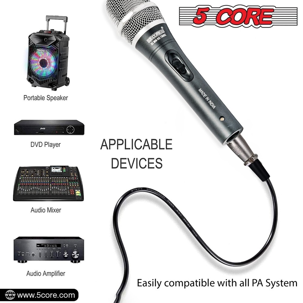 5Core XLR Microphone Dynamic Mic Karaoke Singing Studio Microfono Handheld Mics