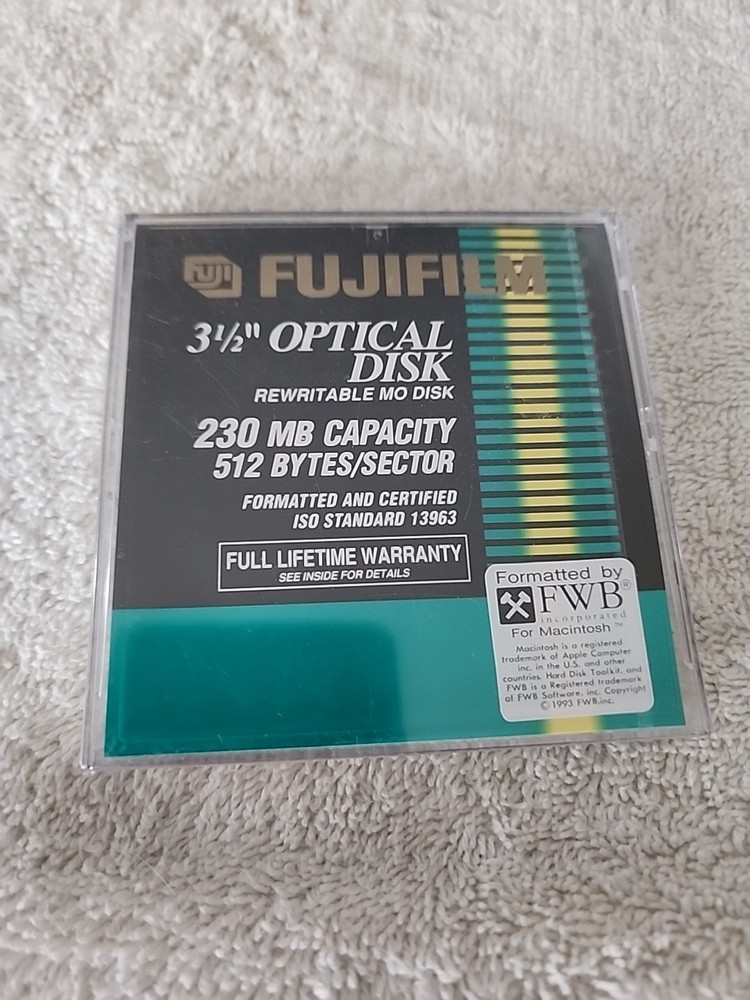 Fijifilm 230mb 512 Bytes Optical  Disc Rewriteable  3.5" Disc Sealed