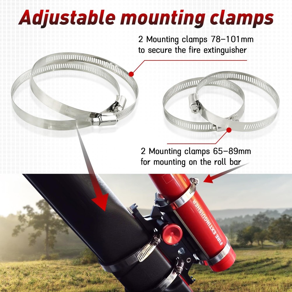AUFER Universal Quick Release Roll Bar Fire Extinguisher Mount Holder Compati...