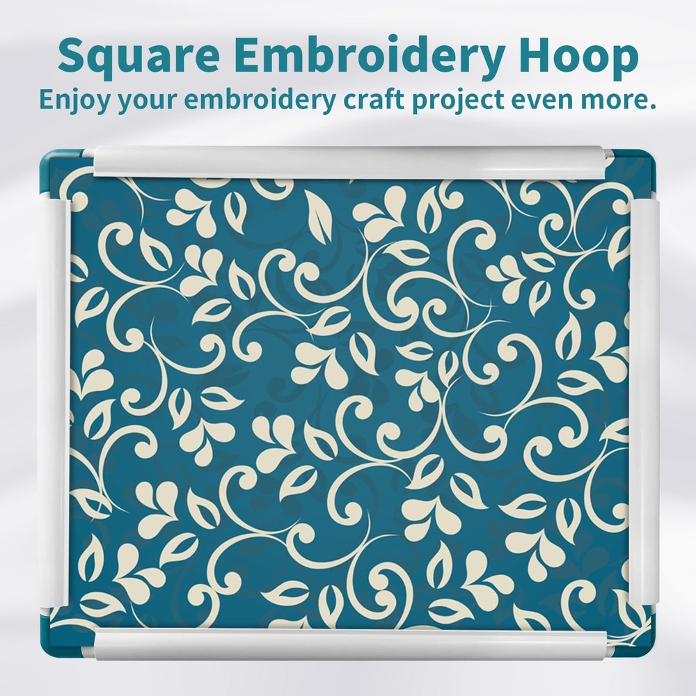 2 Pack Square Embroidery Hoops, Plastic Cross Stitch Snap Frames, Universal C...