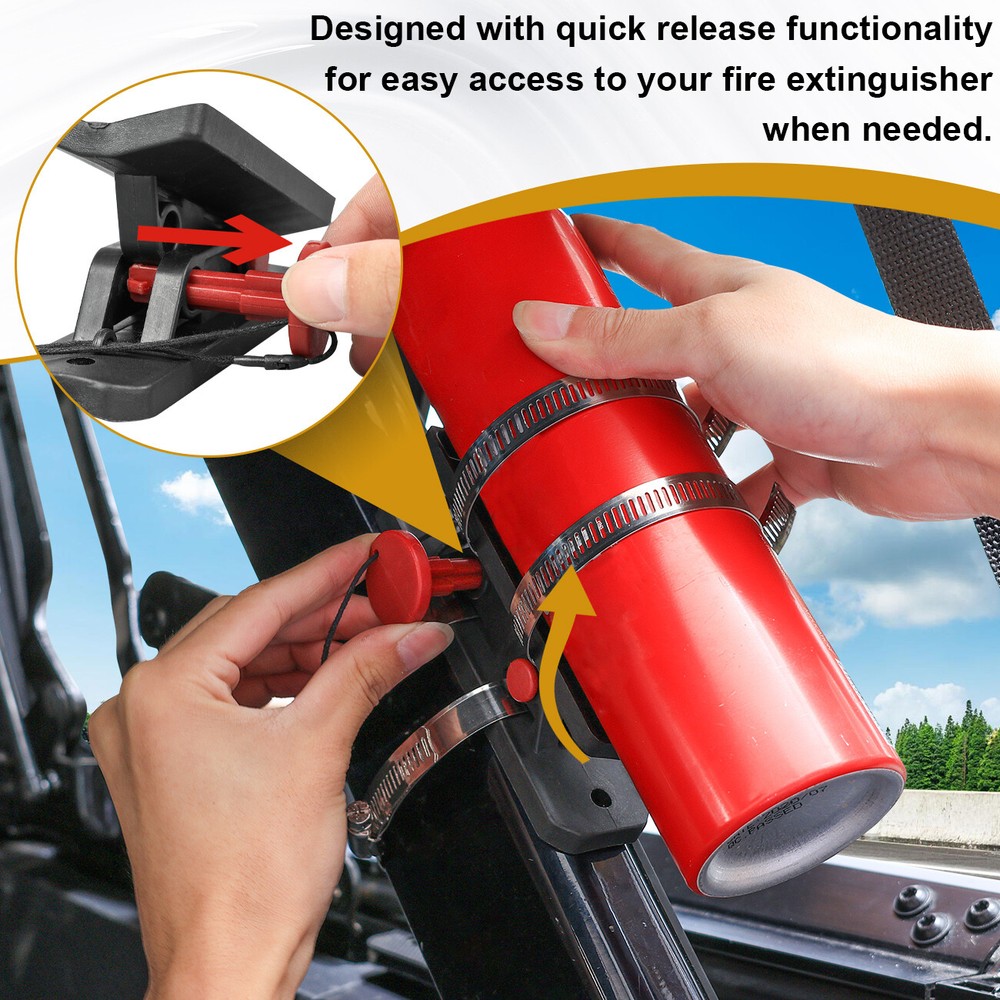 UTV Car Fire Extinguisher Holder Mount Bracket Adjustable Compatible with FOR JK