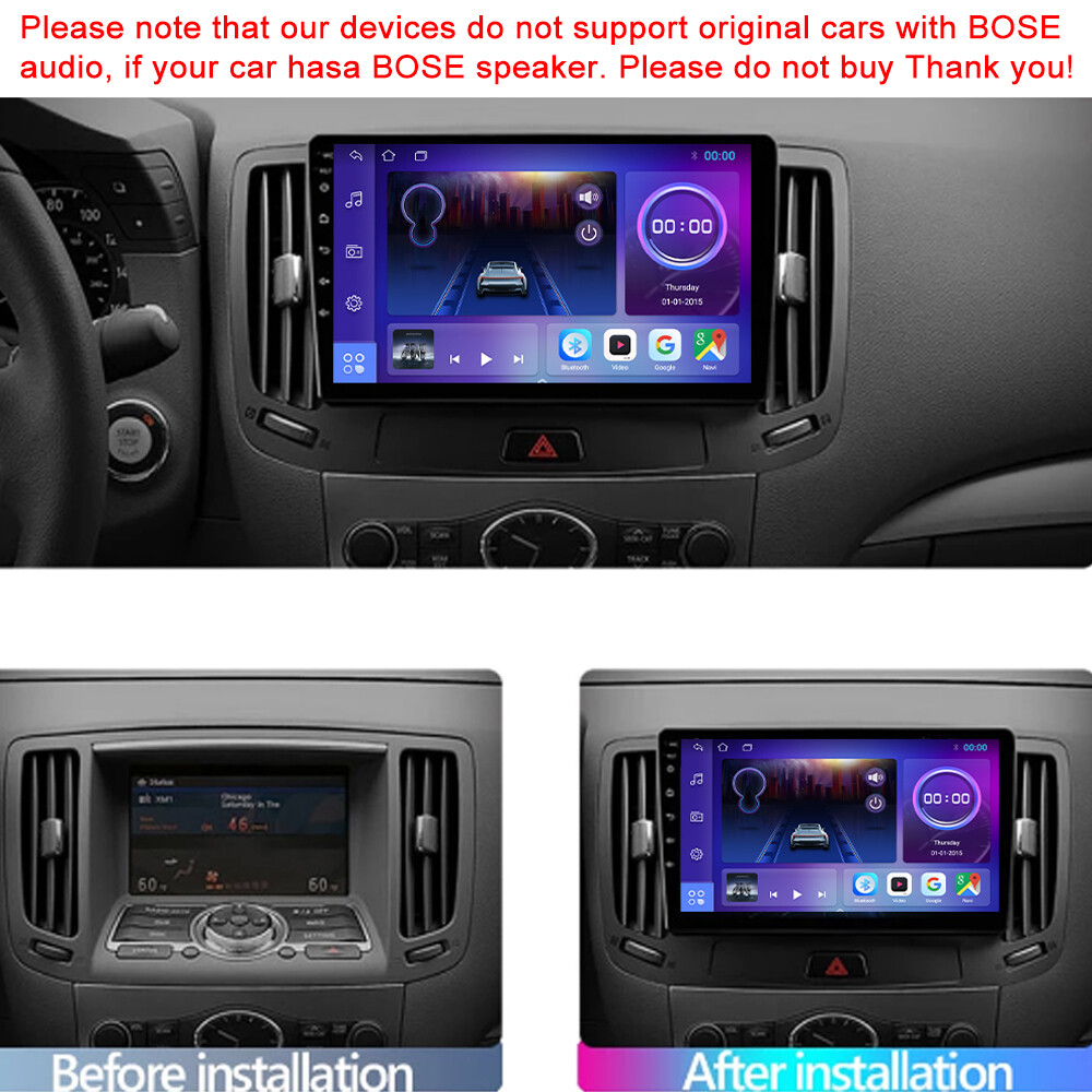 For 2006-2013 Infiniti G37 Car Stereo 32GB Android 12 Radio BT GPS Navi Player