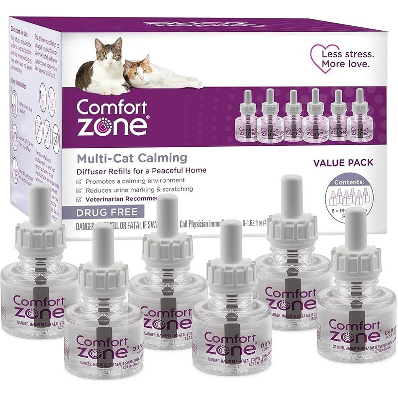 MultiCat Diffuser Refills 6 Pack Cat Calming Pheromones Anxiety Relief Safe New