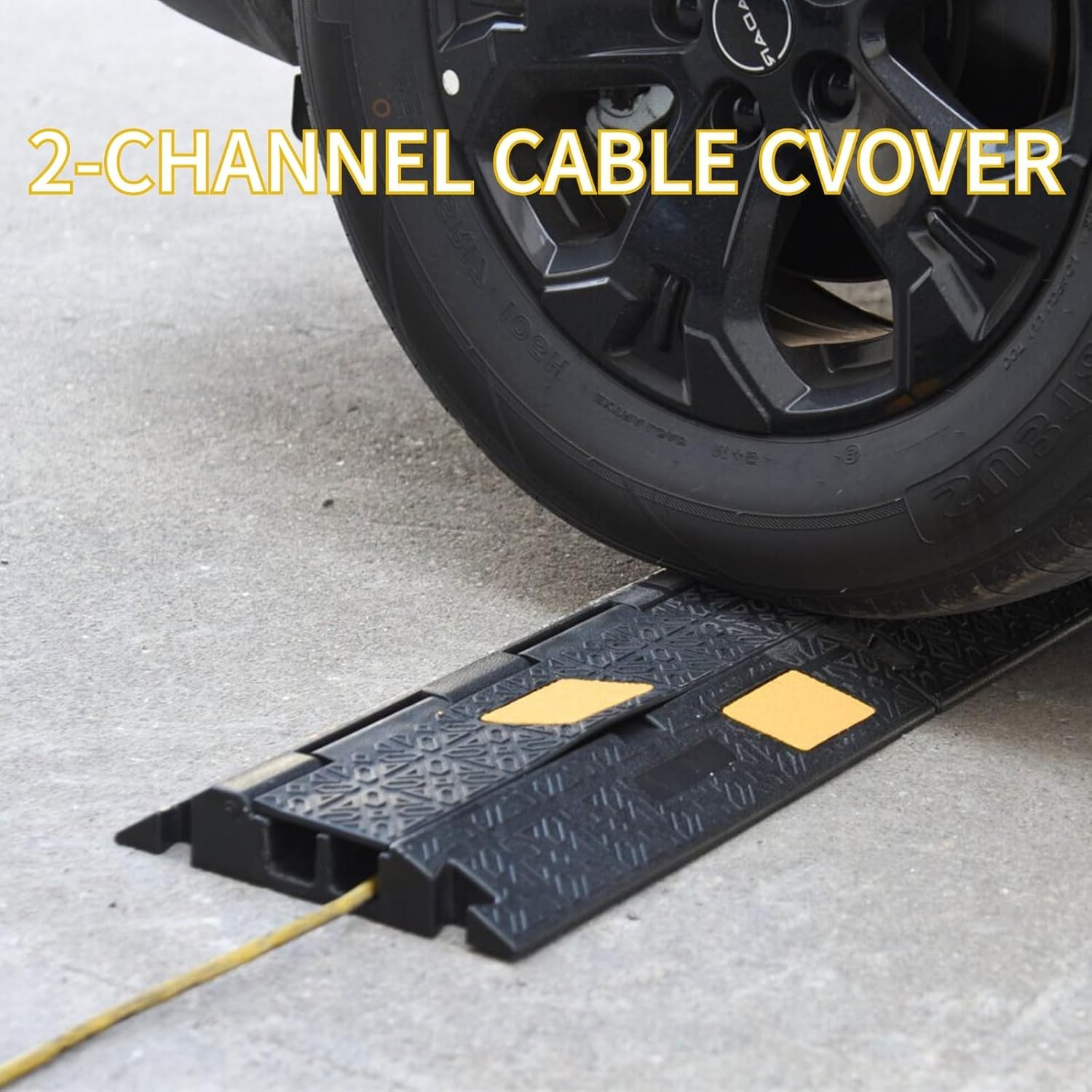 2/6Pack 2 Channel Cable Cover Ramp Rubber Cord Protector for Road or Garage