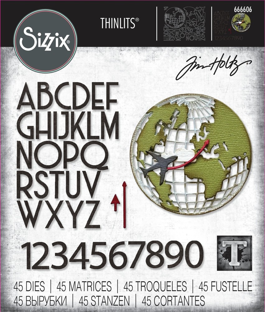 Sizzix Thinlits Dies By Tim Holtz 45/Pkg-Vault World Travel