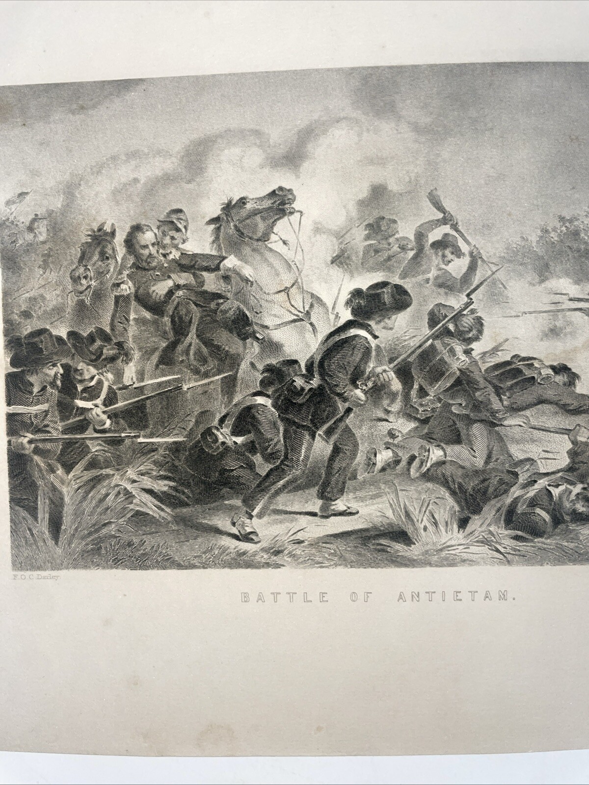 Vintage Civil War Engraving “Battle Of Antietam” V. Balch