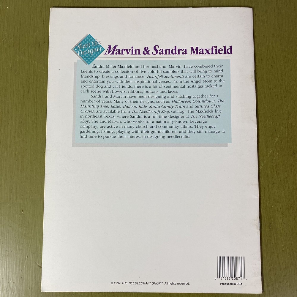 Heartfelt Sentiments Plastic Canvas Pattern Booklet Needlecraft 1997