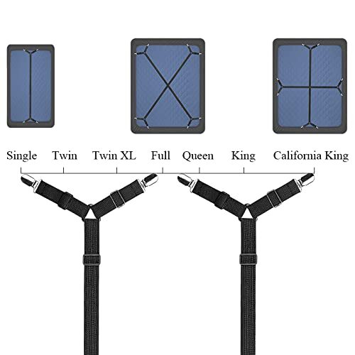 2 Pcs Bed Sheet Holder Straps Adjustable Bed Sheet Fasteners Elastic Bands