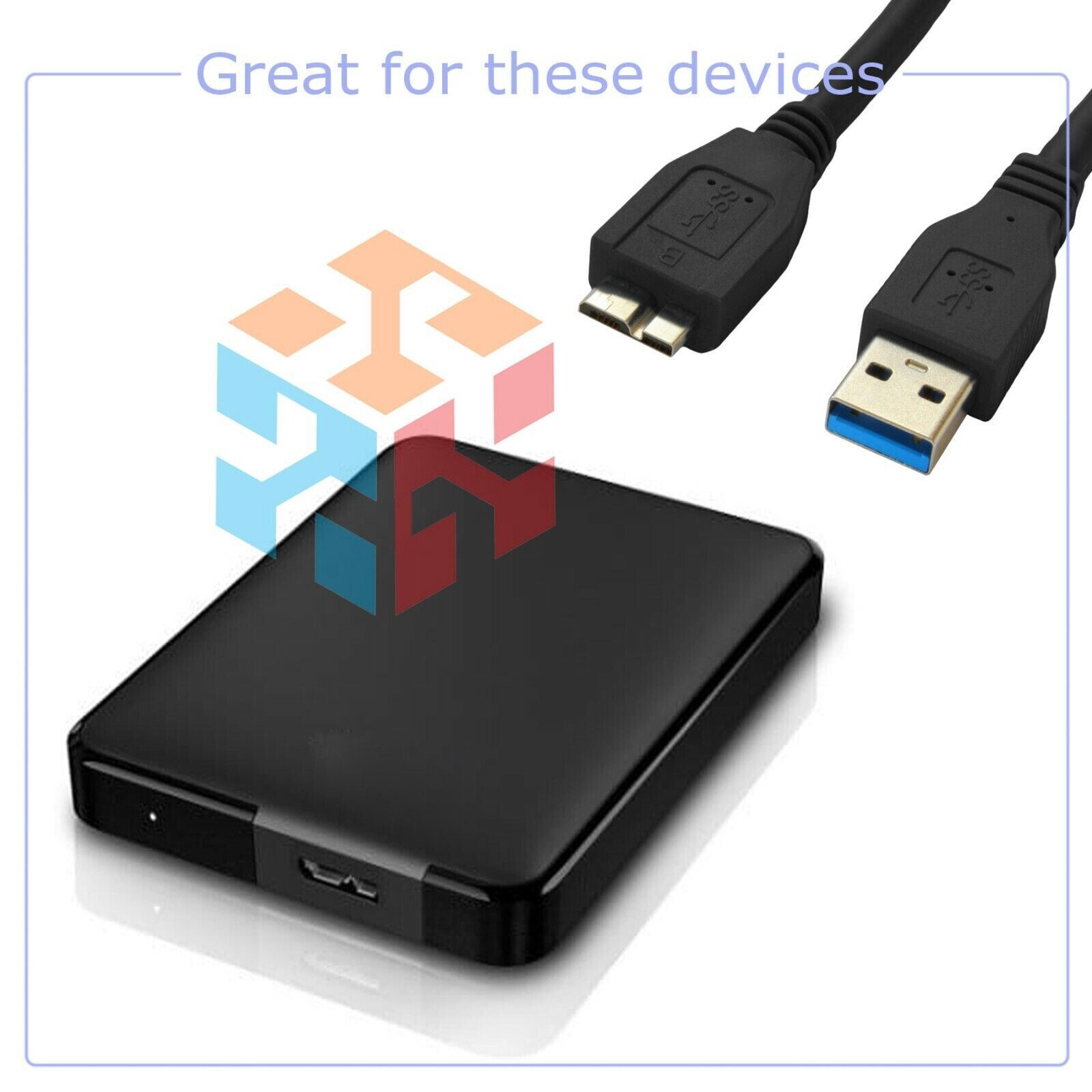 USB 3.0 Cable Cord For Seagate Backup Plus Slim Portable External Hard Drive HDD