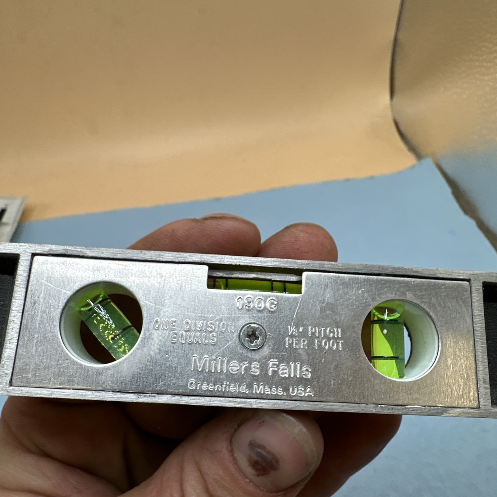 Nos Millers Falls 190C 9” Aluminum Torpedo Level USA