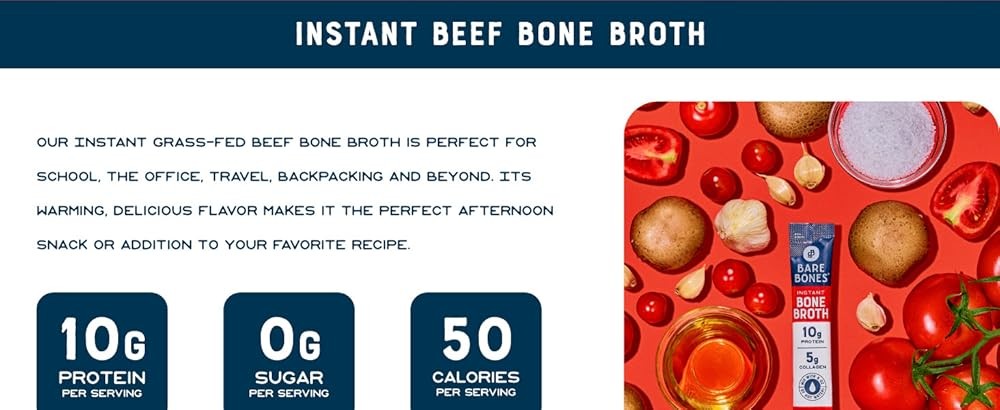 Beef Bone Broth Instant Powdered Mix Paets | Collan |