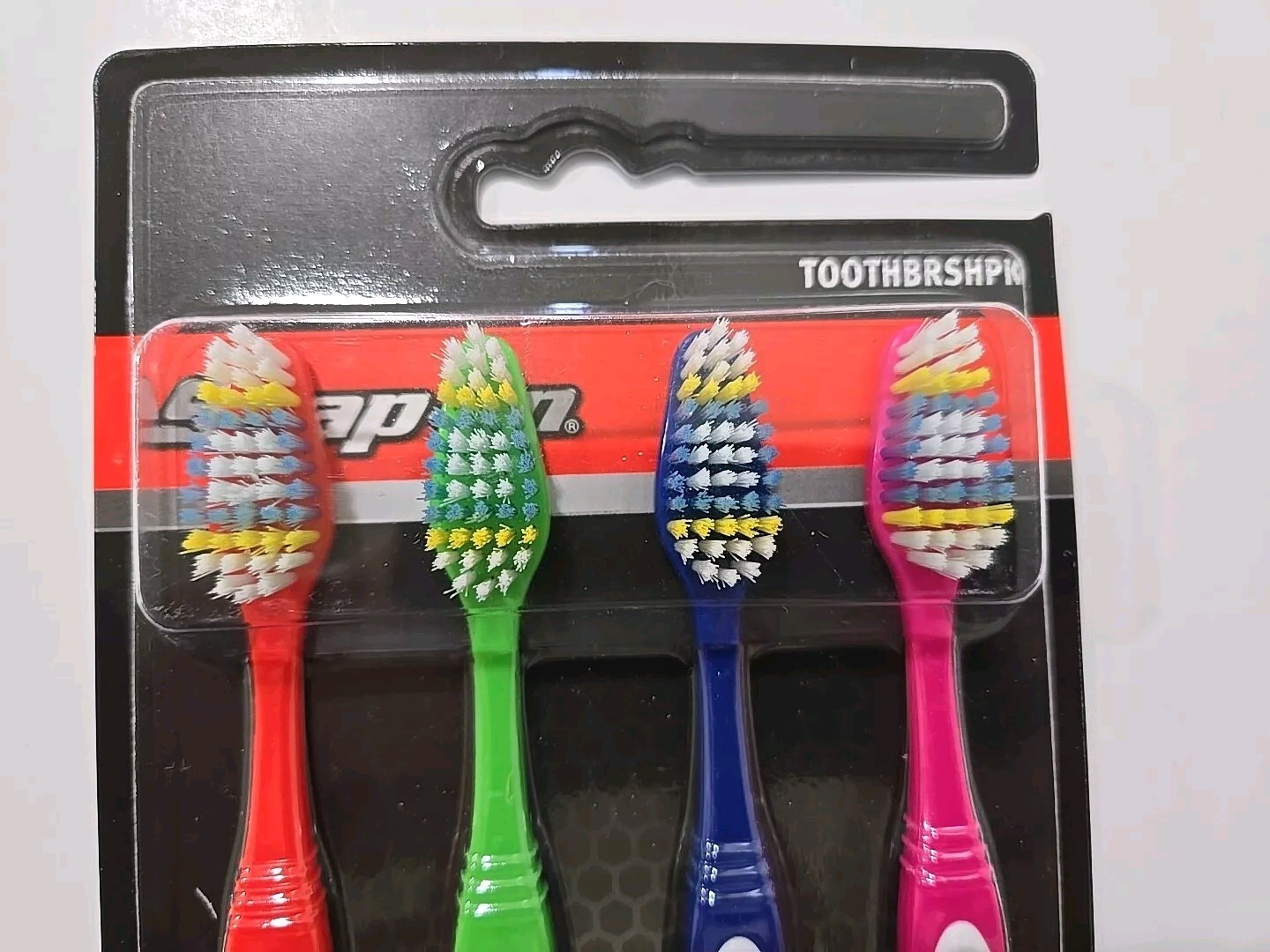 4X Pack Snap on tools Toothbrush Red, Green, Blue & Pink Flank Drive Toothbrshpk