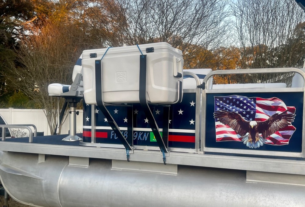 Pontoon Boat 18 Super Cooler Solution with Storage Rack