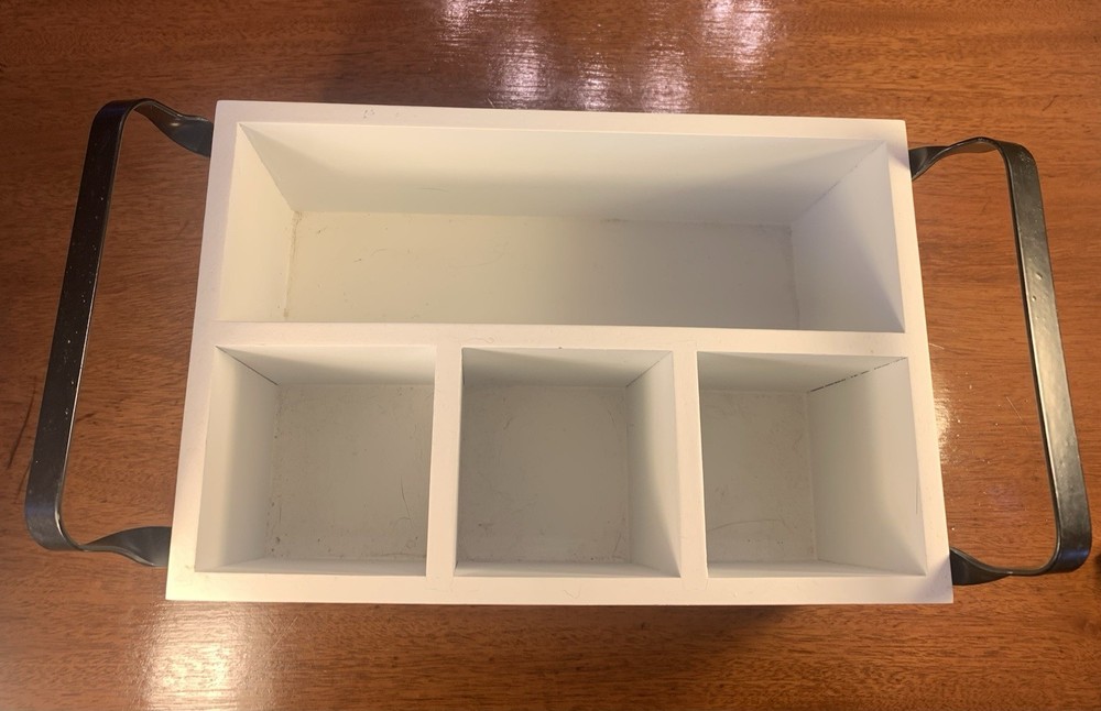 Festive “Seasons Greetings” Wooden Flatware Caddy