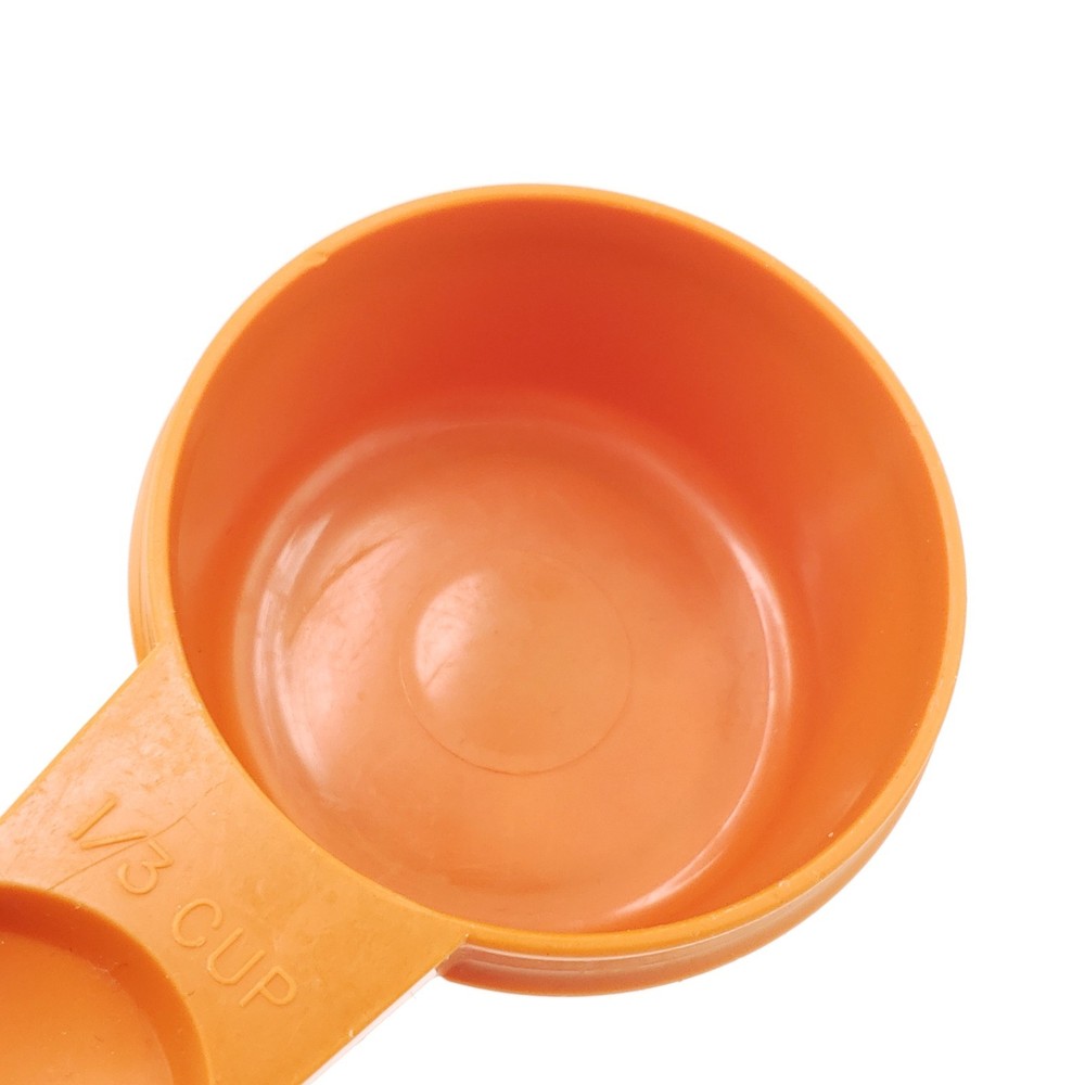 Vintage Tupperware Plastic Measuring Cups Nesting Baking Cook Retro Orange READ