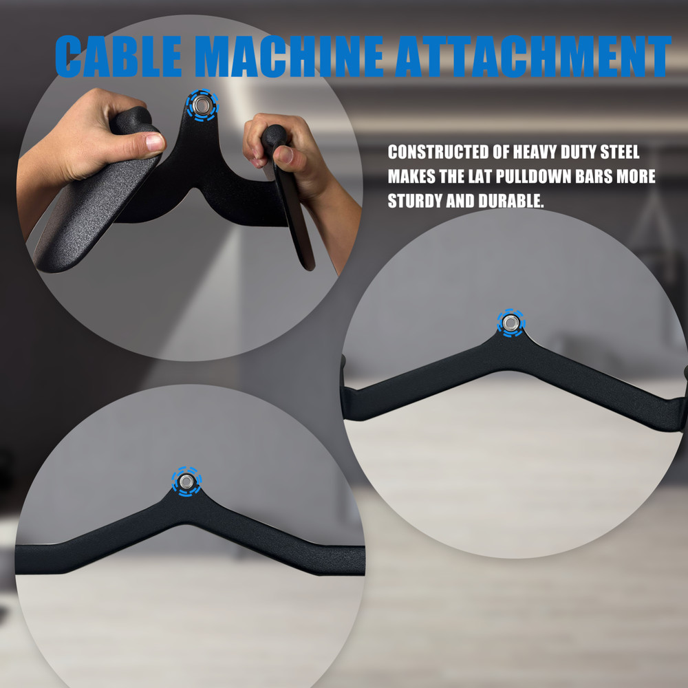 5PCS LAT Pulldown Bar Cable Machine Attachment Back Tricep Bar Strength Training