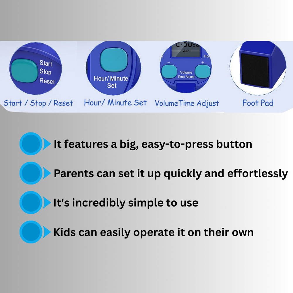 Rocket Countdown Timer for Kids – 24H Visual Alarm with Lights & Memory