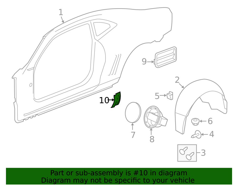 Genuine GM Driver Side Quarter Outer Panel Protector 20951963