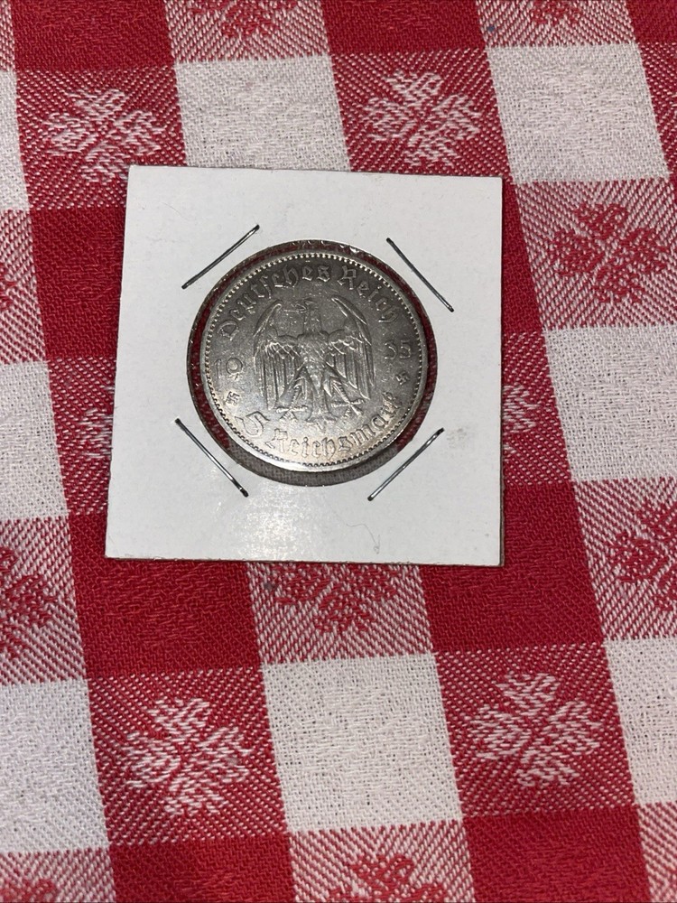 1935 - D - 5 REICHSMARK - WW2 - SILVER COIN