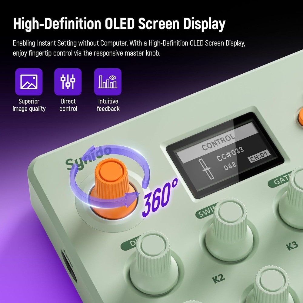 Synido Wireless MIDI Pad Controller, USB Rechargeable Beat Maker Machine