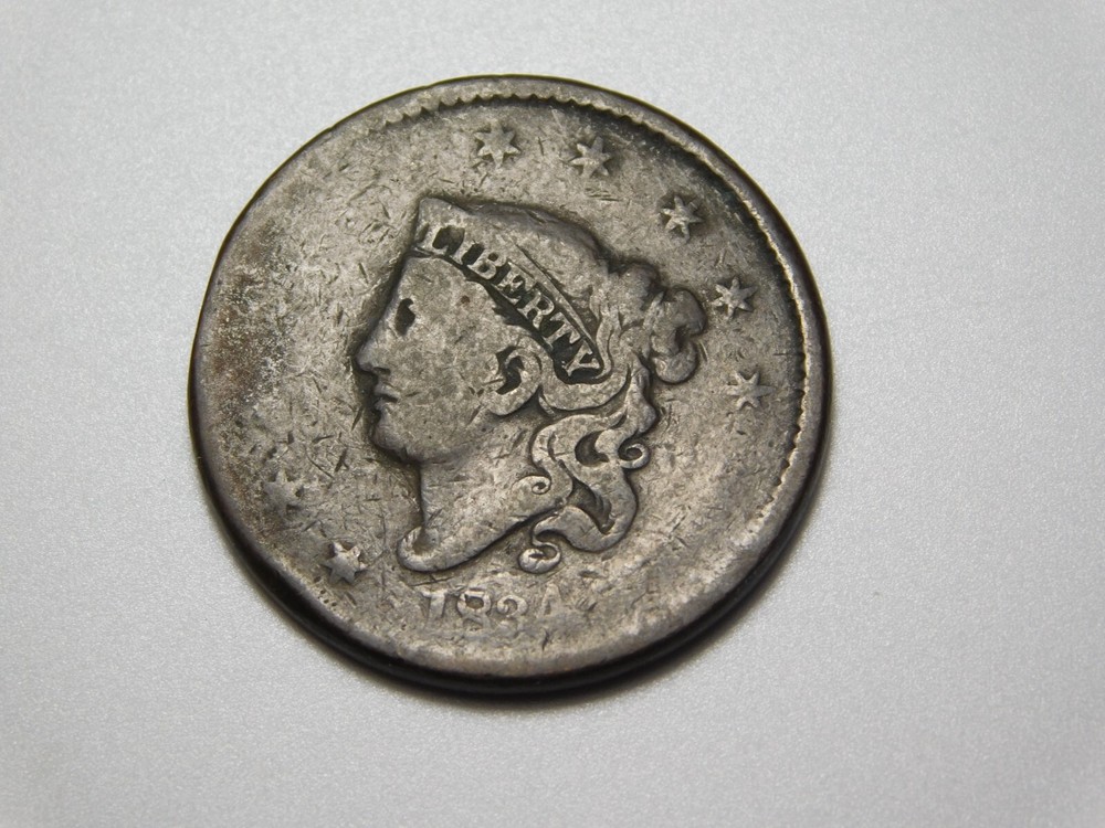 US COINS 1834 CORONET HEAD LARGE CENT