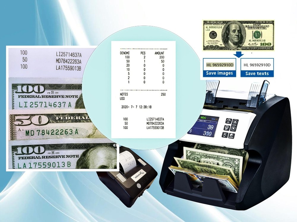 MA-180S Front Loading CIS Sensor Mixed Denomination Bill Counter Money Counti...