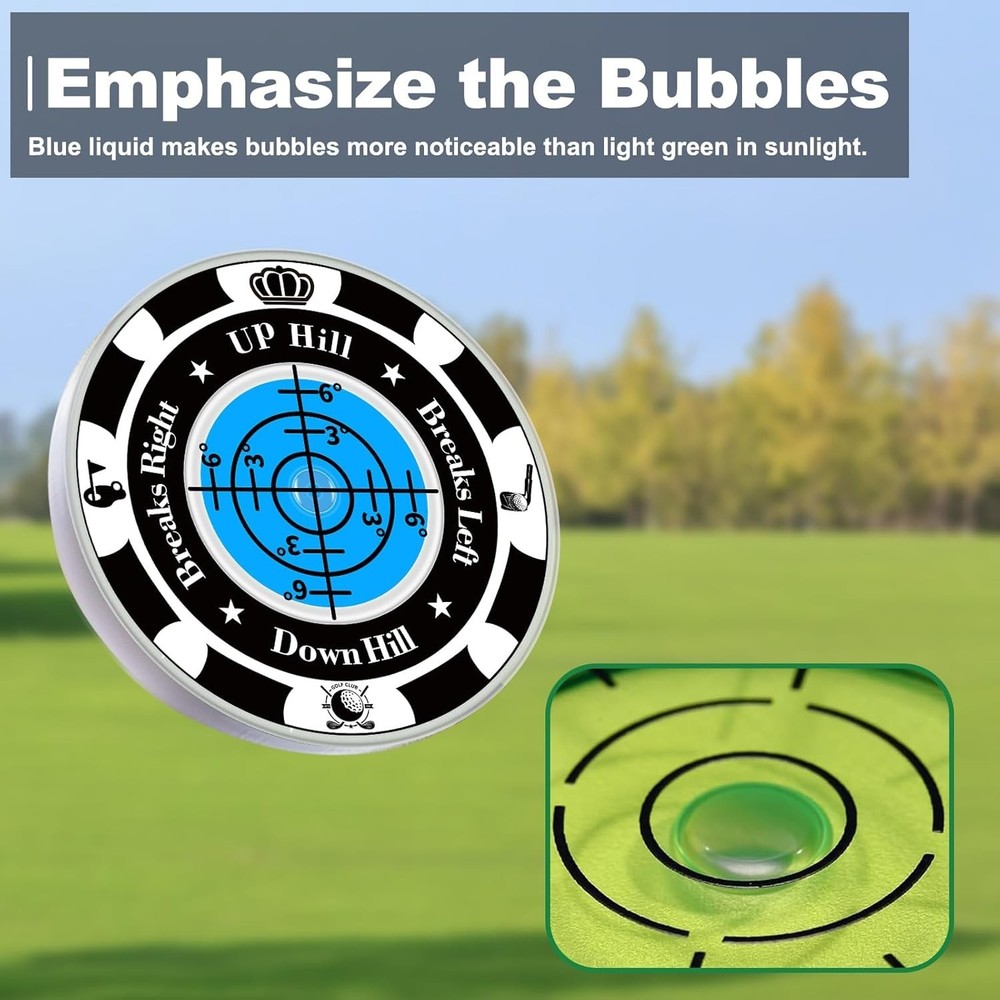 Compact Golf Ball Markers with Enhanced Bubble Reader & Hat Clip - Perfect Gift
