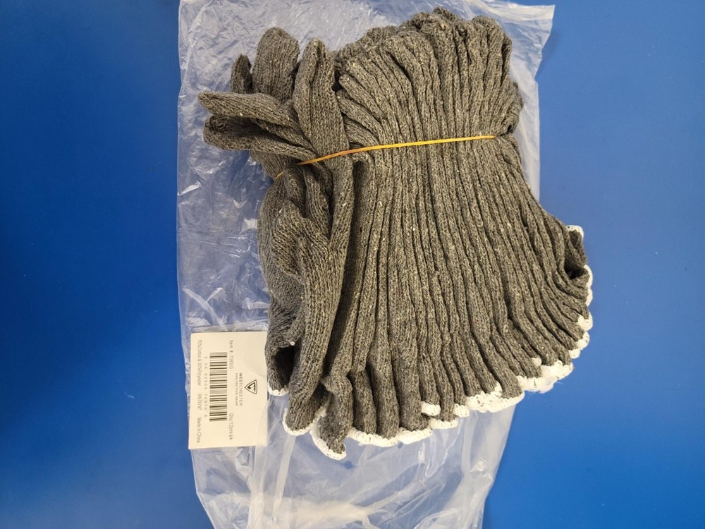 Westchester 708SG GRAYSTRING KNIT POLY COTTON 12PR/Work Glove L