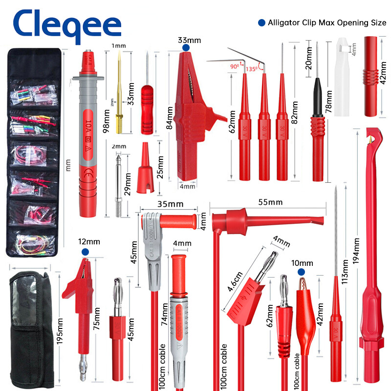 Back Probe Set Multimeter Test Leads Kit with Replaceable Probes Set Banana Plug