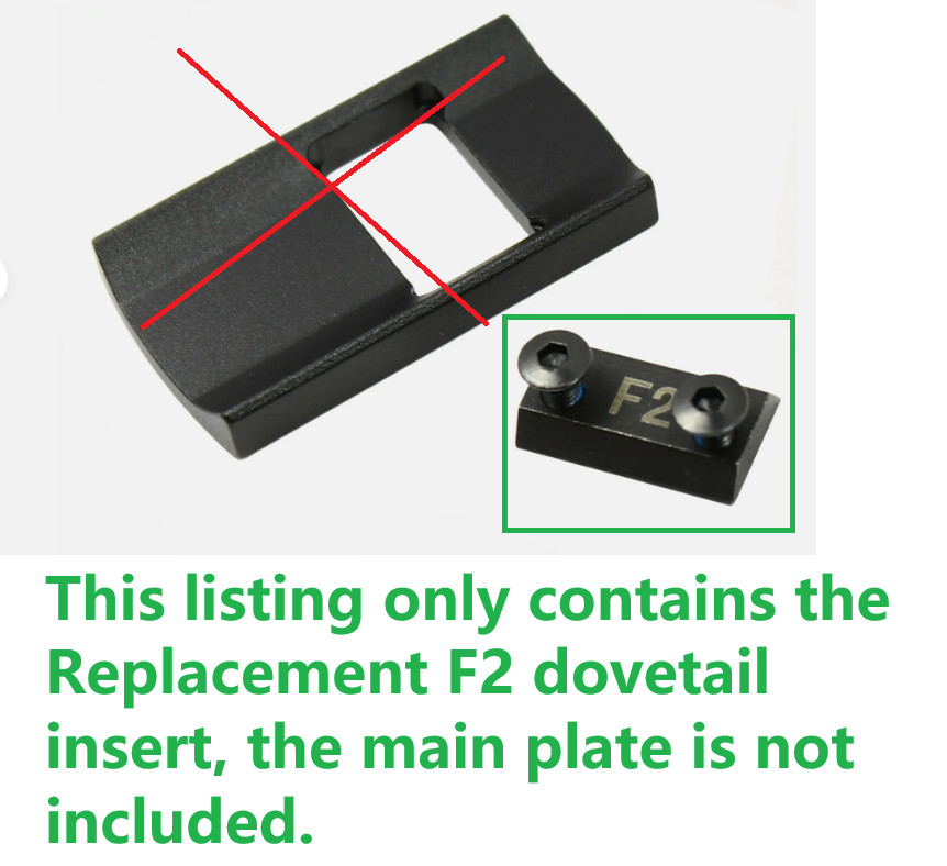 F2 Dovetail Insert piece ONLY for Smith&Wesson SD9 MP SD40 Mounting Plate