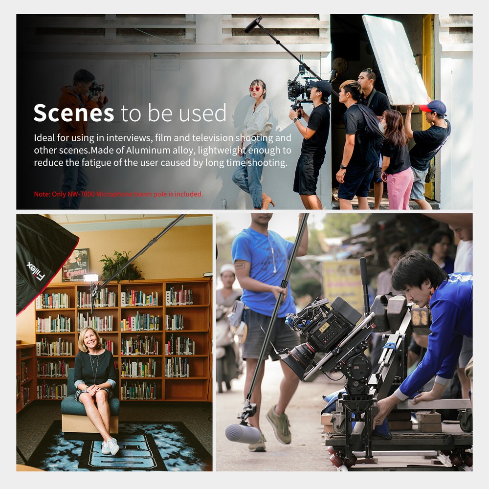 Neewer 98" Portable Three Sections Stretchable Handheld Microphone Boom Pole