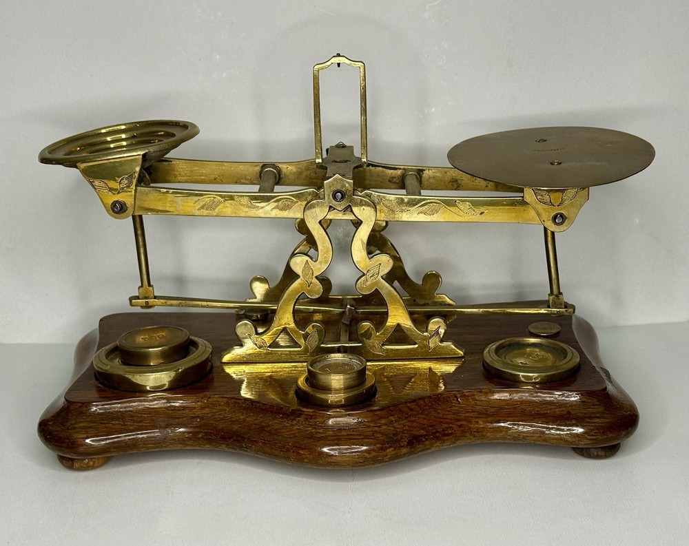 JAMES & EDMUND RATCLIFF MAKERS VICTORIAN SOLID BRASS POSTAL OR GOLD SCALE