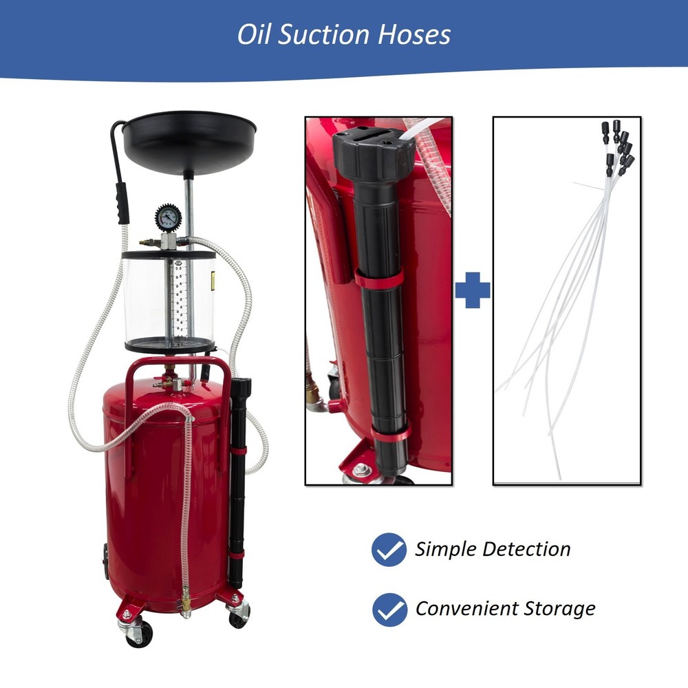 Pneumatic Waste Engine Oil Extractor Drainer Tank Extraction Drainage Machine US