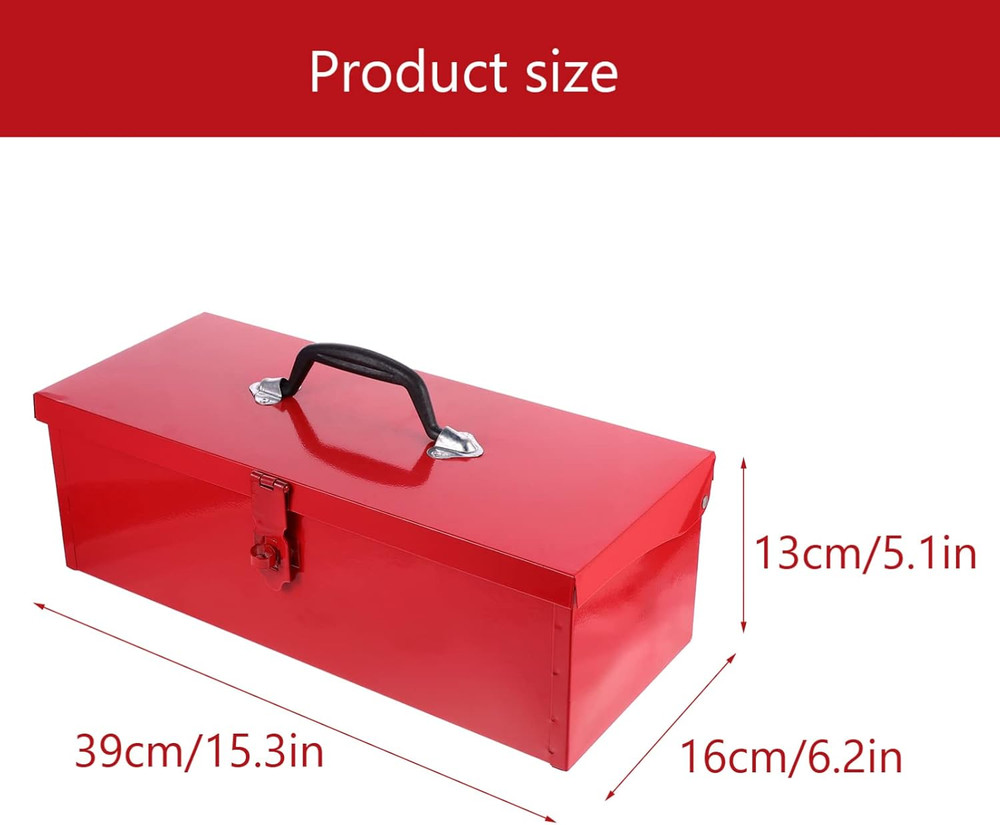 Red Metal Tool Box Iron Sheet Tool Box Metal Toolbox Red Tool Storage Case Locka