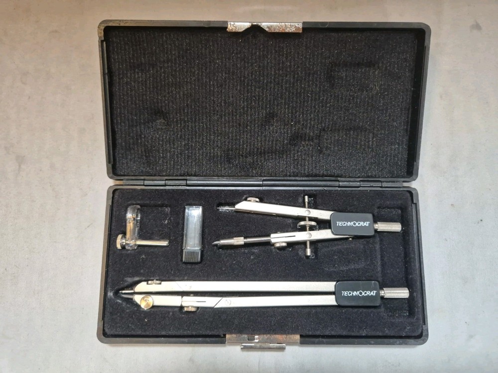 Technocraft Technical Drawing Compass Set Geometry Instruments in Case