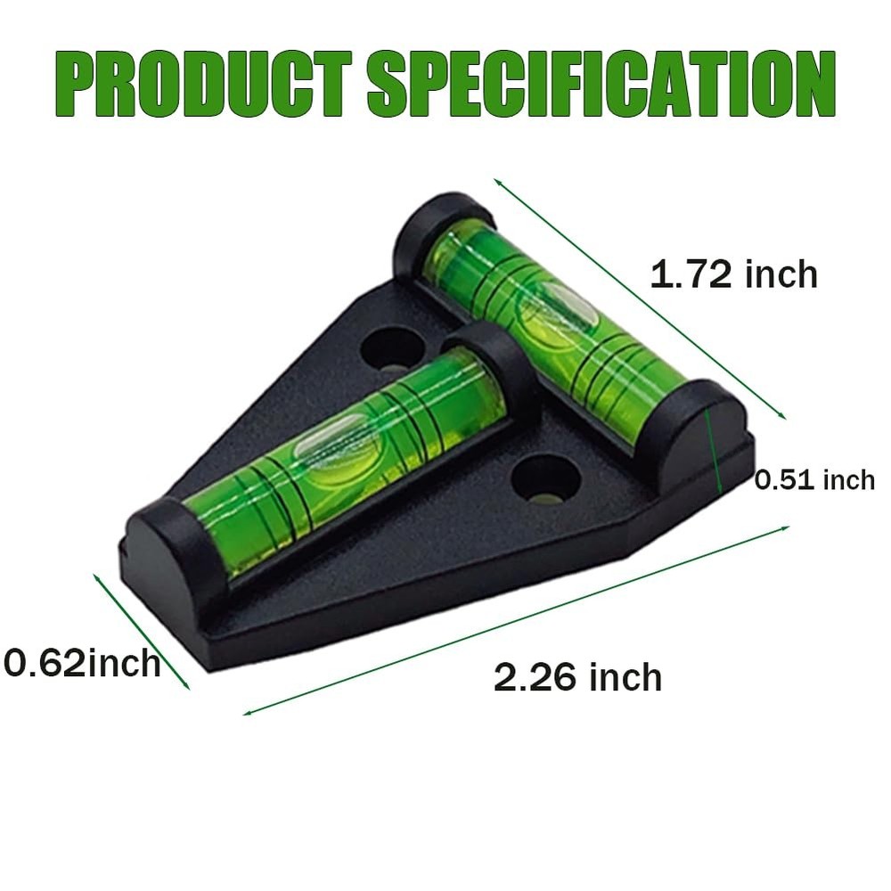2pcs RV Levelers, Magnetic T Type Precision Leveling Bubble Leveler, Green