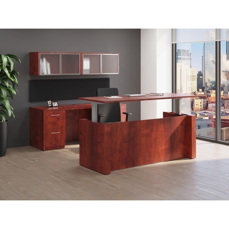 Essentials Series Cherry Laminate Rectangular Desk Writing Workplace Furniture