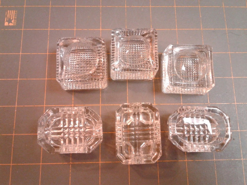Antique 6 Glass Open Salt Cellar Dips