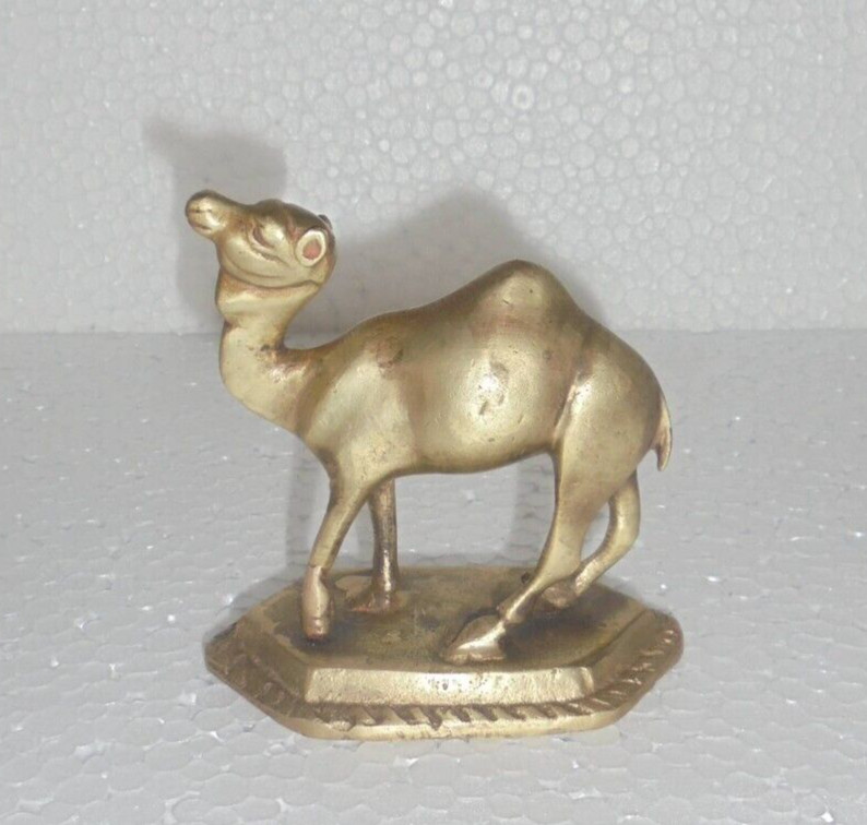 Vintage Solid Handcrafted Brass Fine Camel Figurine, Collectible