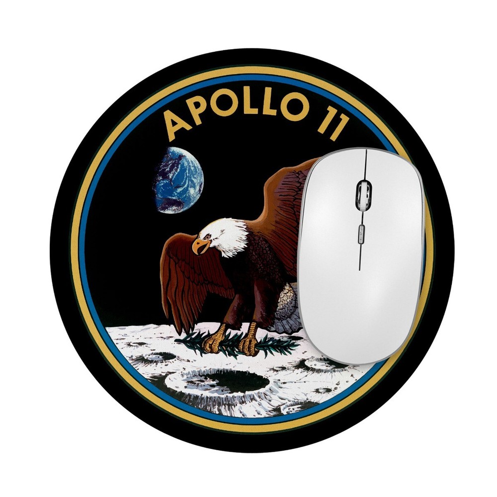Nasa Apollo 11 Patch 7.5 Round Mousepad 1/4 Thick